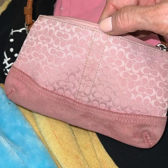 Coach wristlet. Well loved. Pink monogrammed. - Picture 3 of 6